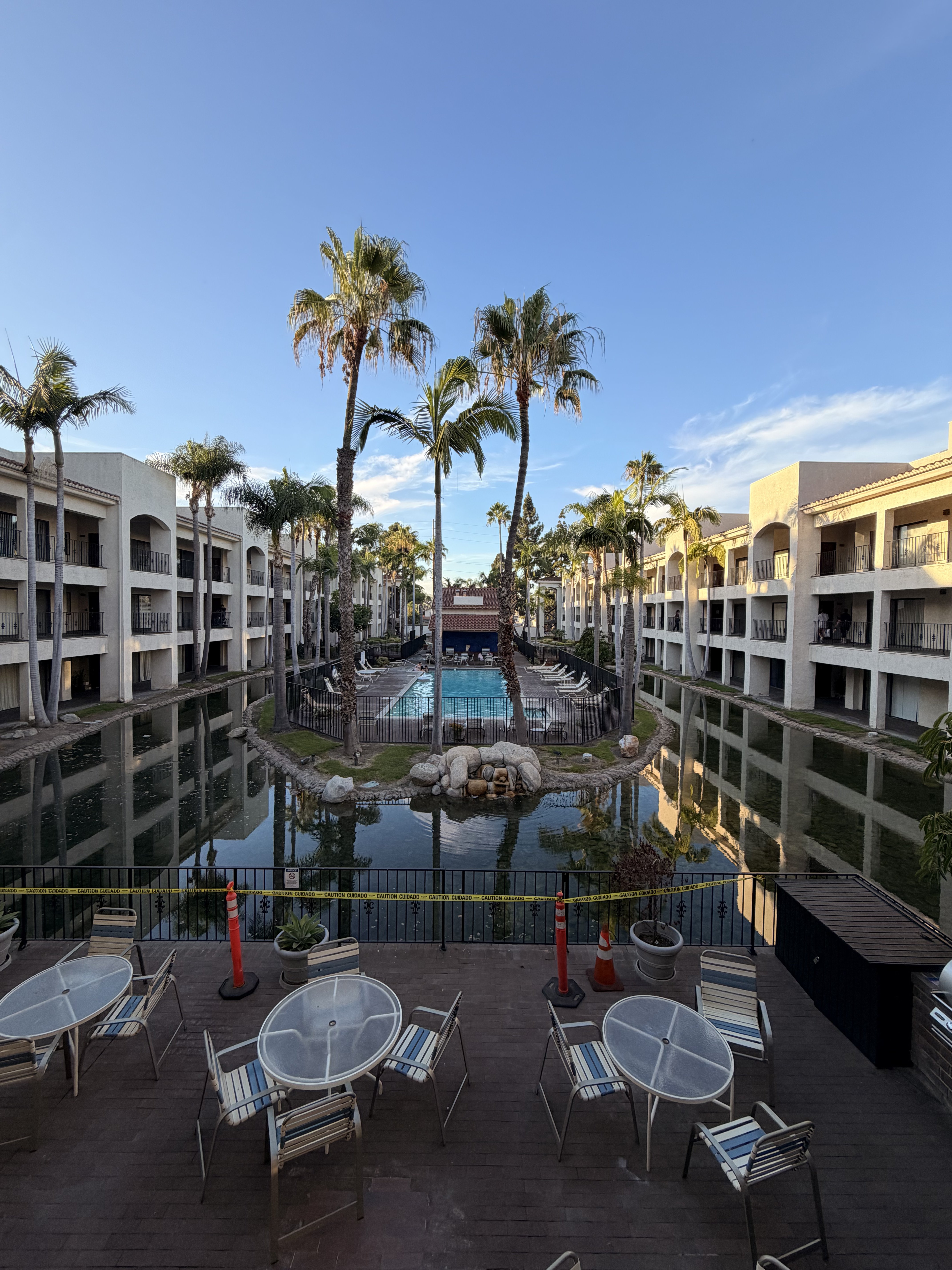 Resort-style courtyard and pool