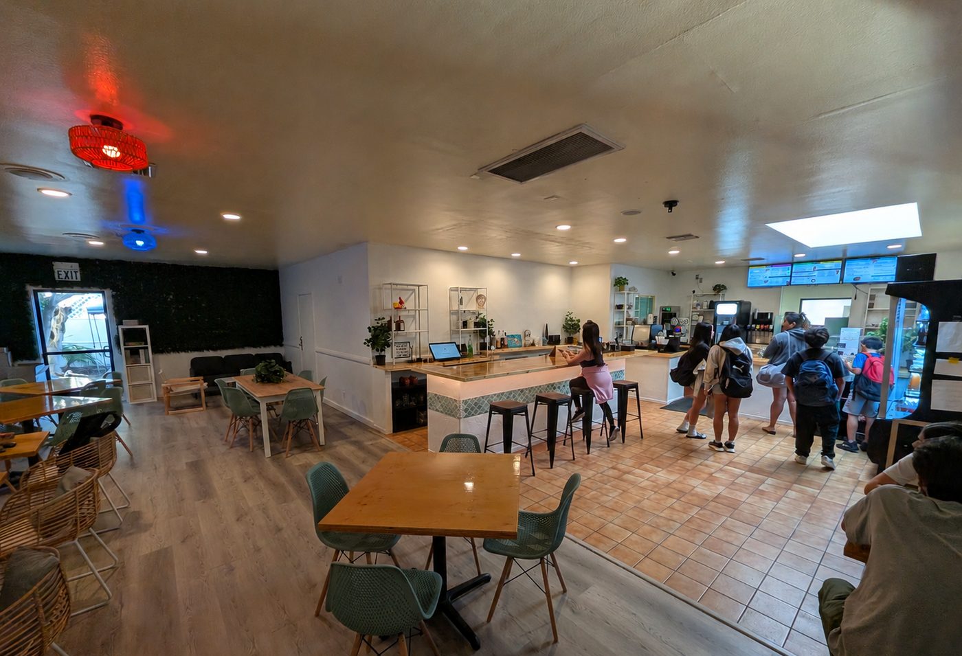 Cafe seating and counter
