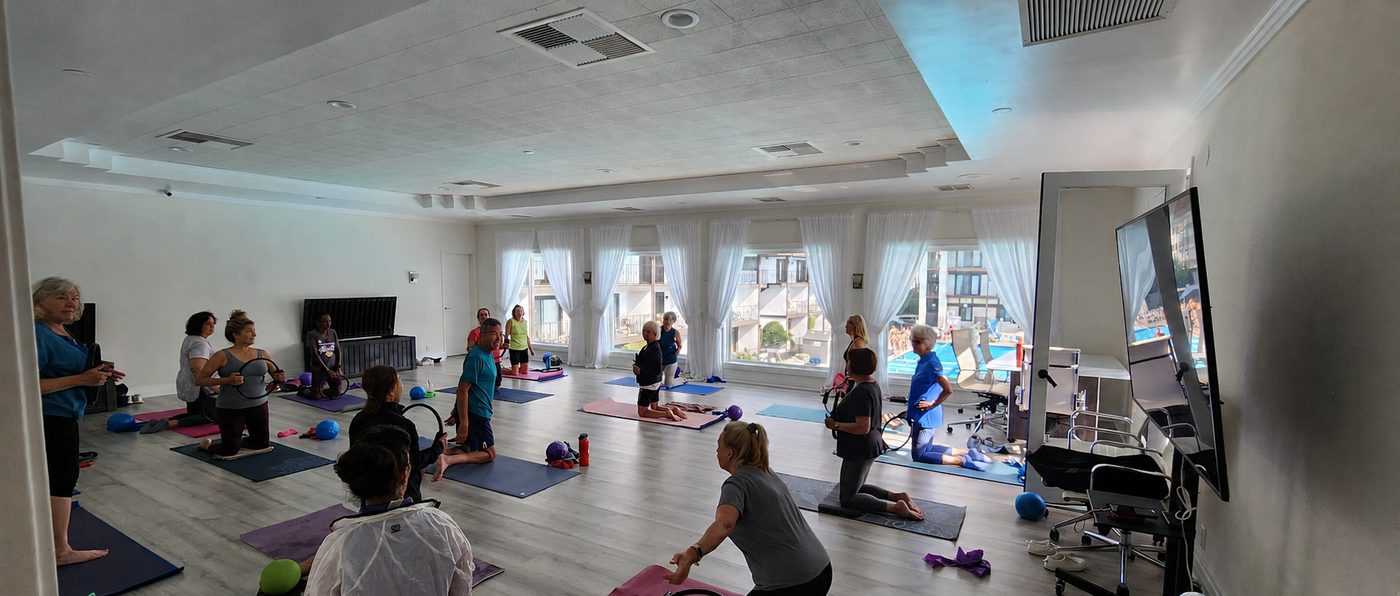 Group fitness class in the fitness center