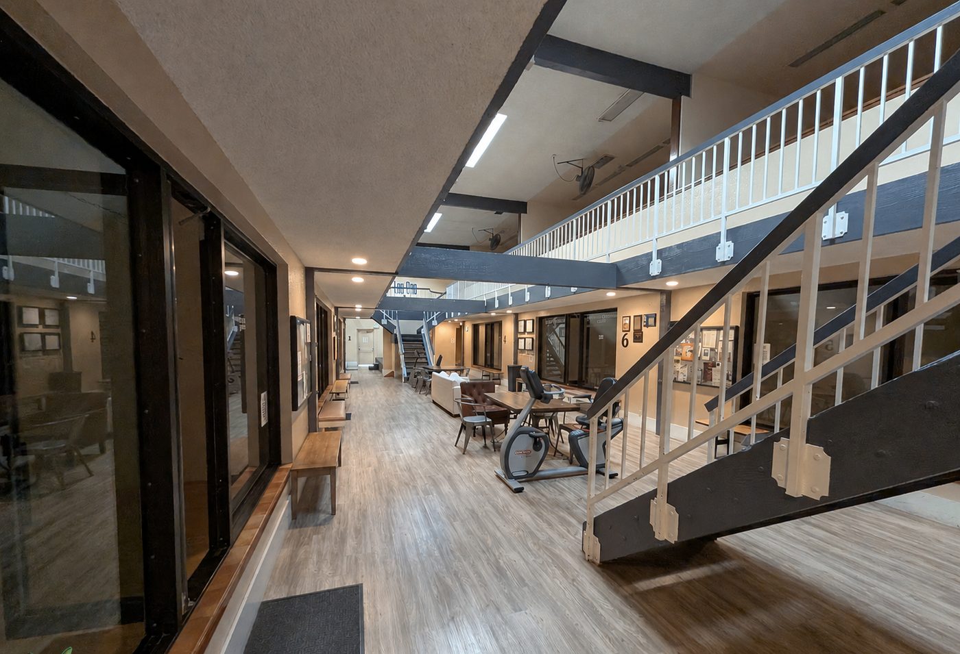 Racquetball courts and walkway