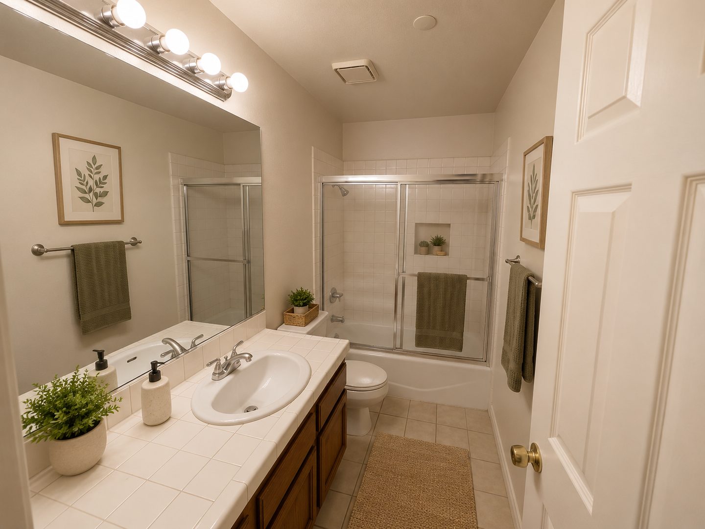 Full Bathroom, staged and furnished
